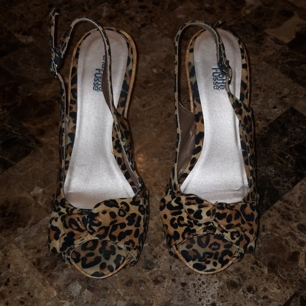 Charlotte Russe Leopard Slingback Wedges